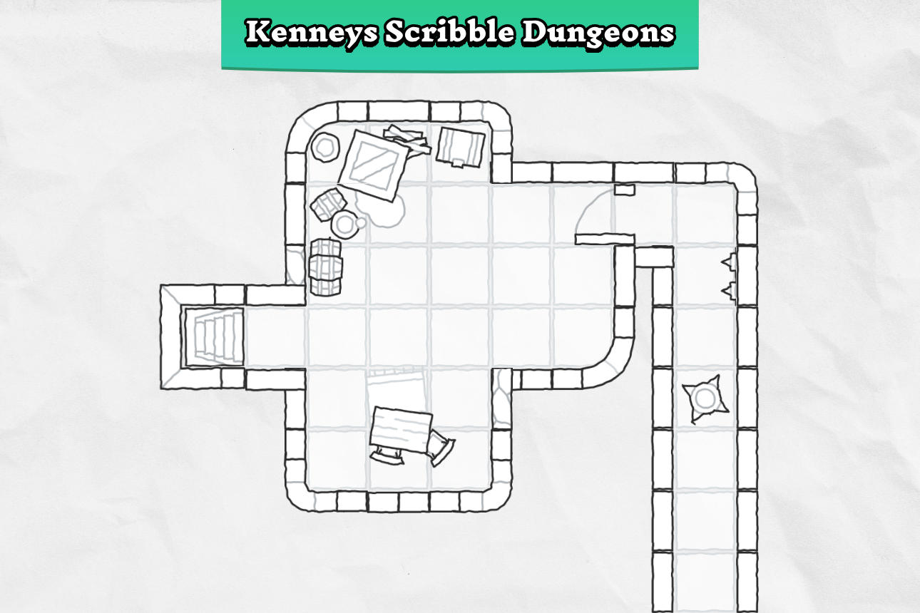 Generated Dungeon with Kenney's Scribble Dungeon