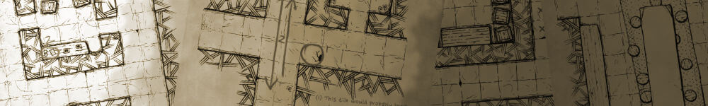Hol dir 14 Dungeons - kartographiert und verloren von Khibea. Die Seiten sind mit Hinweisen auf Fallen und Schätzen versehen. Und einigen Hinweisen zur Person Khibea selber.